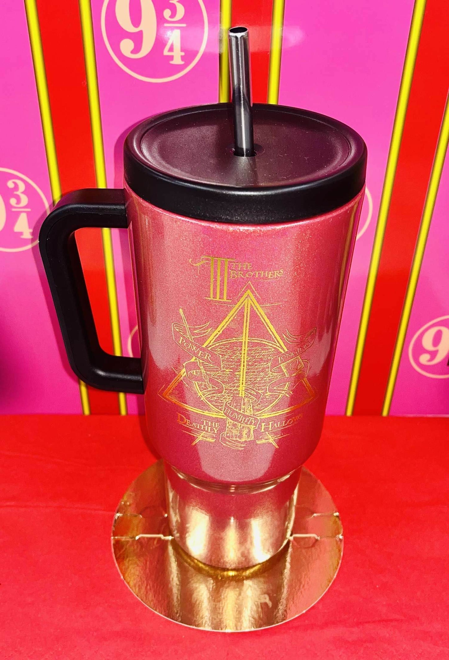 Mug Thermo Rose avec Poignée Noire