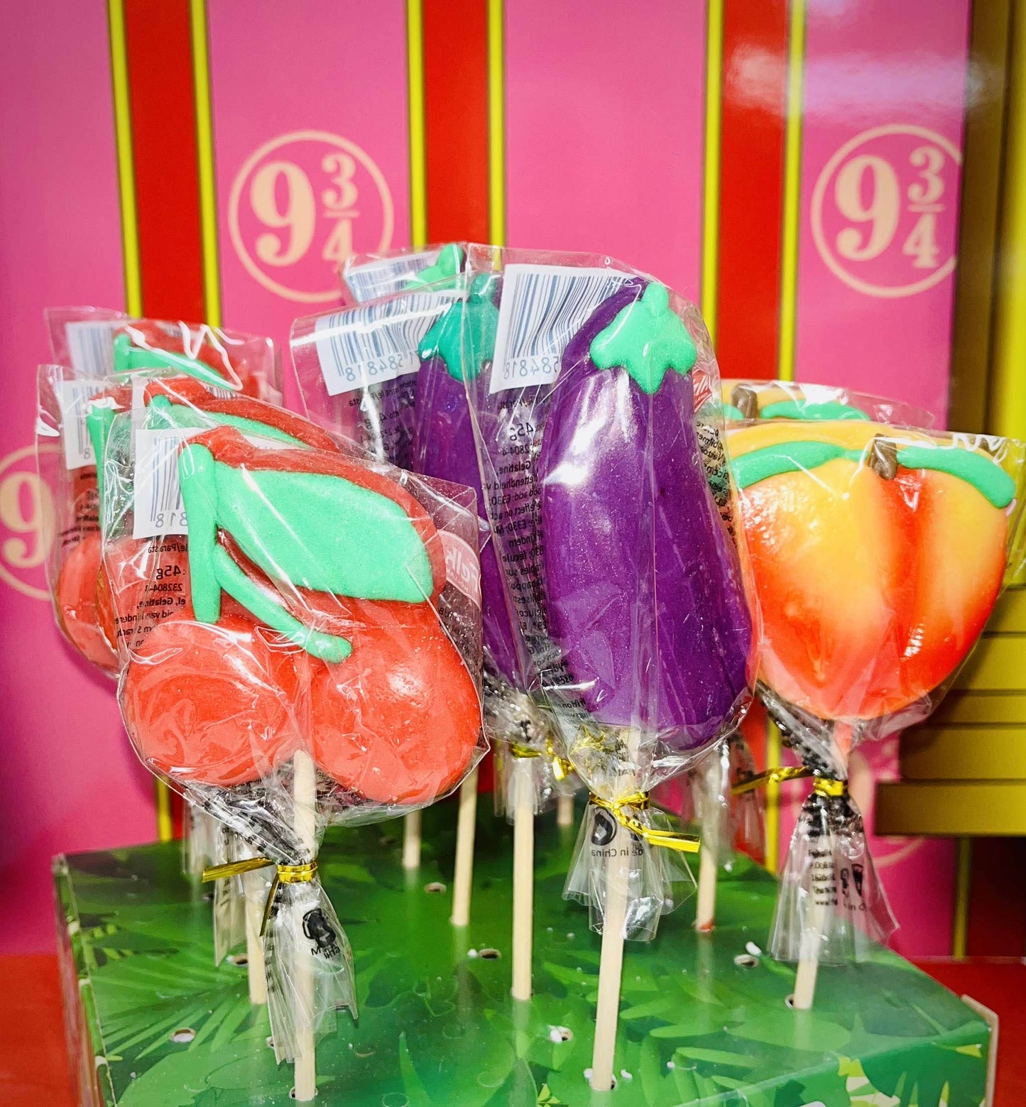 Sucette Unités Pêche, Aubergine, Cerise